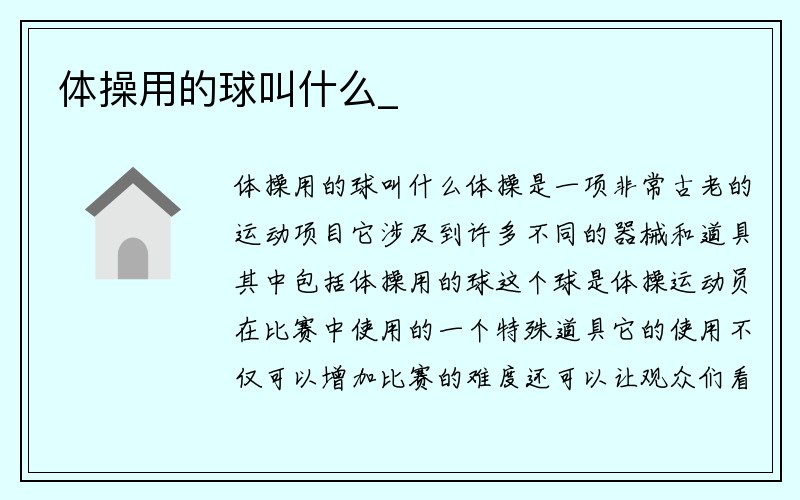 体操用的球叫什么_